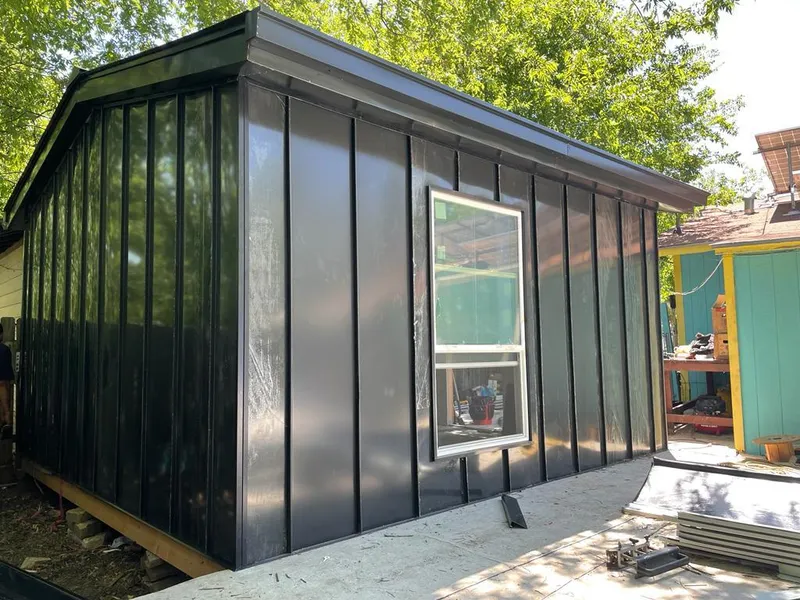 Black standing seam metal wall panels for Metal Roof Installation in Scaggsville